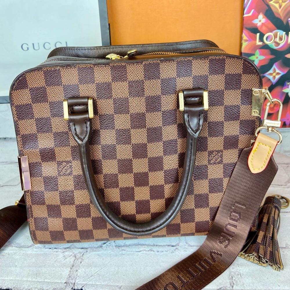 Louis Vuitton Damier Ebene Triana handbag crossbody with free strap and tassel - Picture 3 of 16